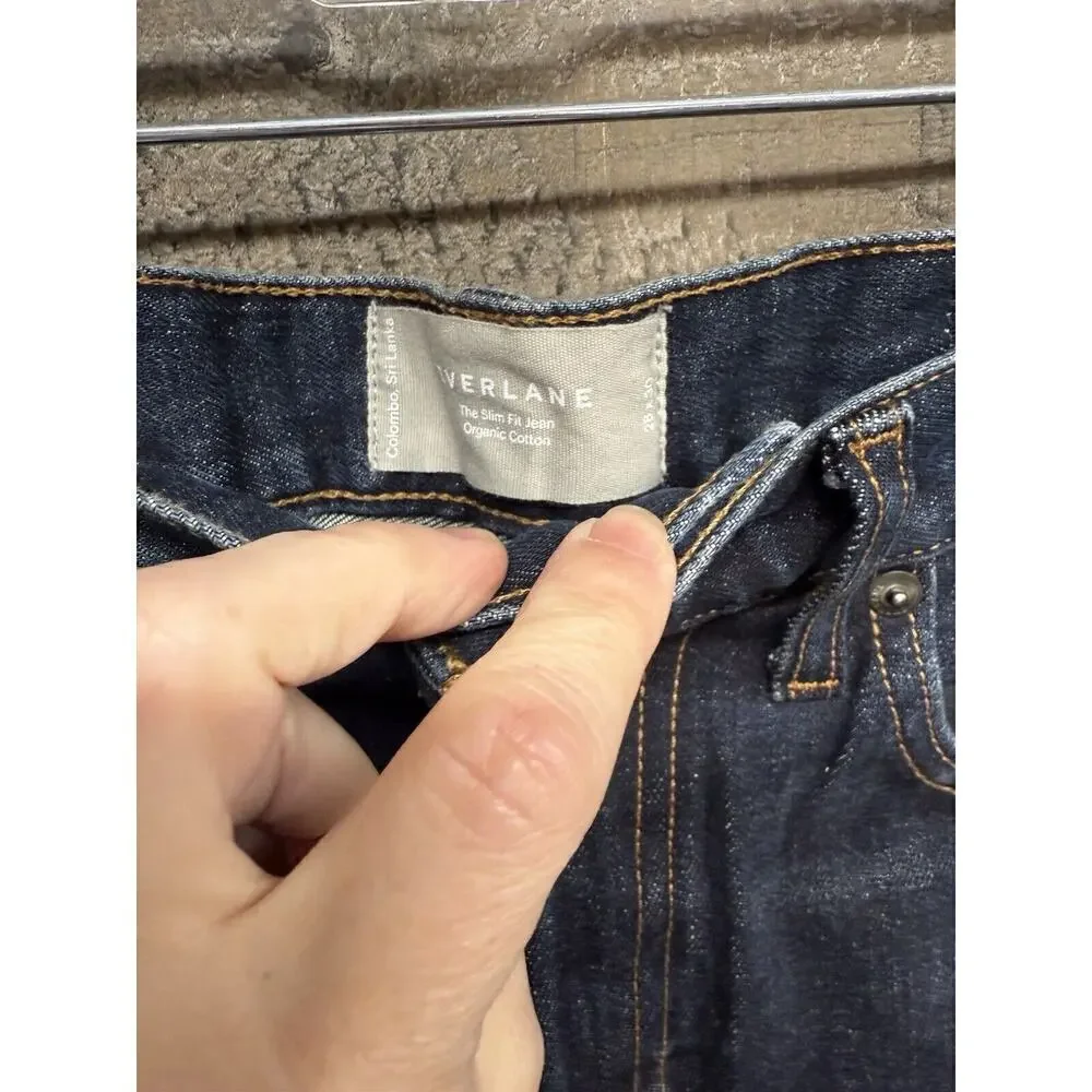 BRAND NEW Everlane Women's 28x30 Slim Fit Low Stretch Dark‎ Wash